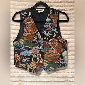 Noah's Ark Tapestry Vest with Animal Scene